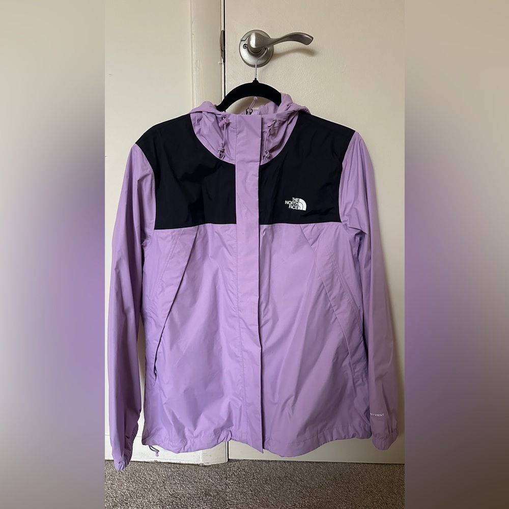 The North Face Women's Lavender and Black Rain Jacket